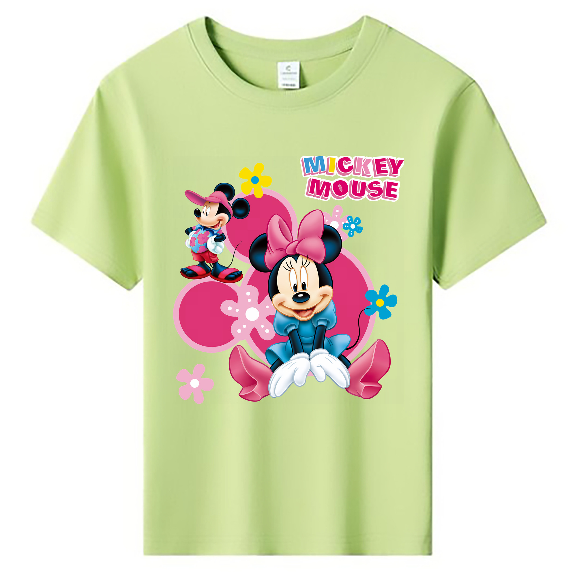 （画像用） ミッキーマウス Mickey Mouse 綿100％キッズTシャツ（フロントプリント）